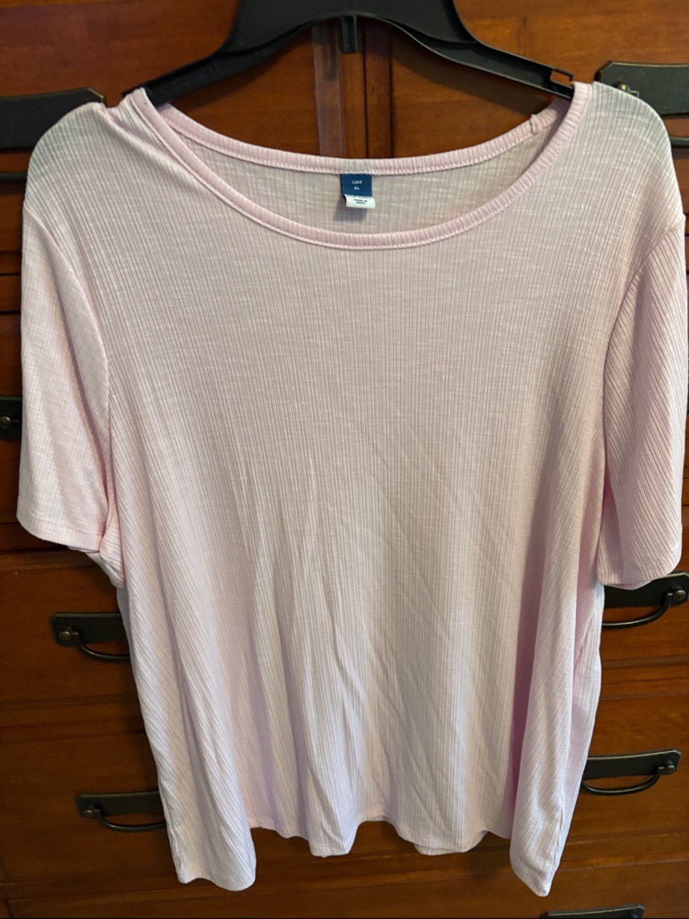 Old Navy Pale Pink Ribbed Short Sleeve Tee